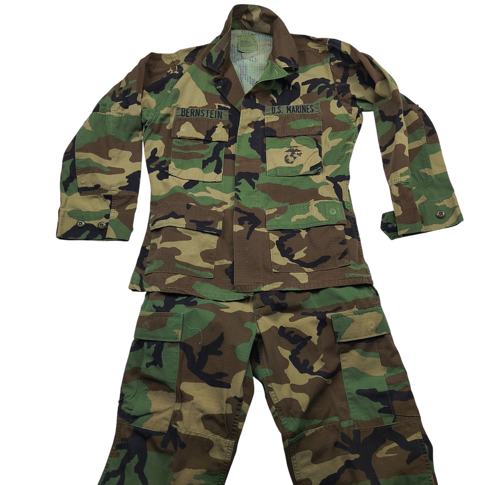 US‎ Marine Corps Camo Uniform Set Jacket Pants Small Short Bernstein Fatigues